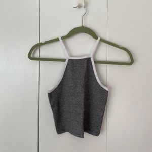 Zara Grey/White Crop Top